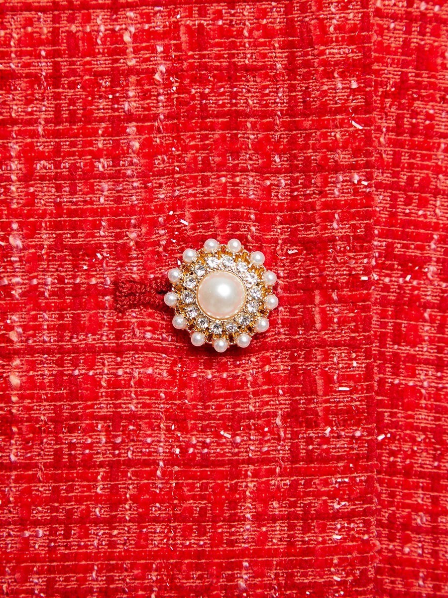 Вечерний прямой жакет из твида с люрексом - фото 110364