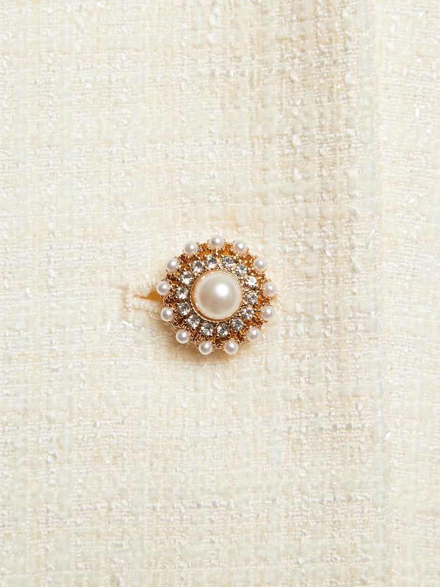 Вечерний прямой жакет из твида с люрексом - фото 110371