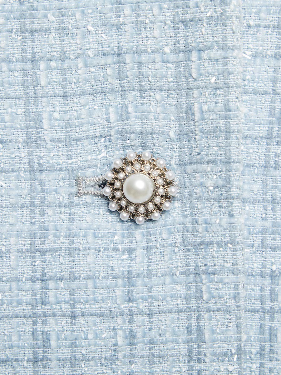 Вечерний прямой жакет из твида с люрексом - фото 110380