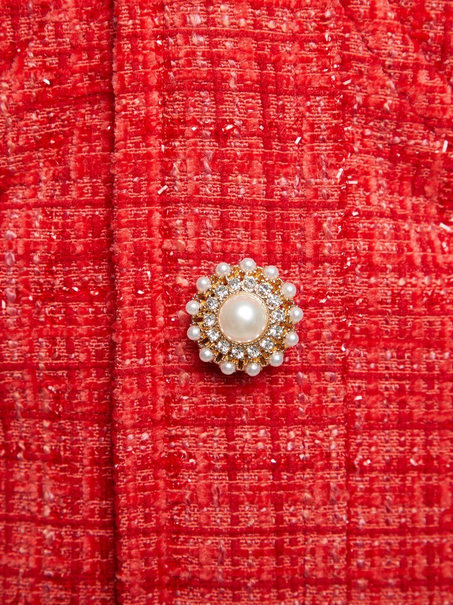 Вечерний корсетный топ с чашками из твида с люрексом - фото 110406