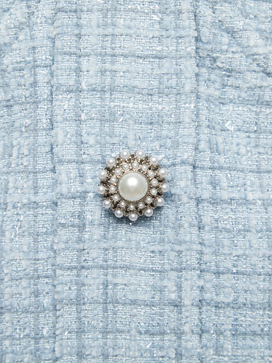 Вечерний корсетный топ с чашками из твида с люрексом - фото 110409