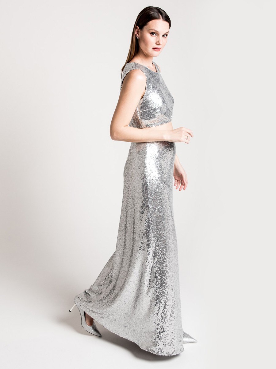 Кроп-топ с пайетками - фото 110420