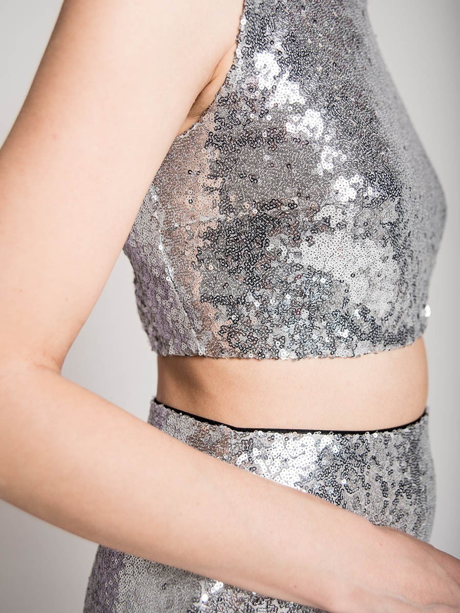 Кроп-топ с пайетками - фото 110423