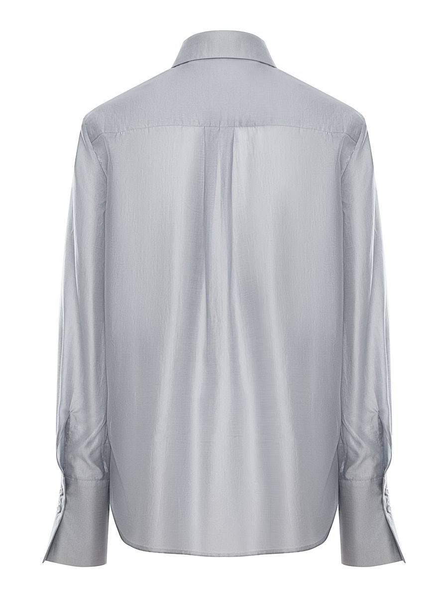 Рубашка полупрозрачная из хлопка с вискозой - фото 110456