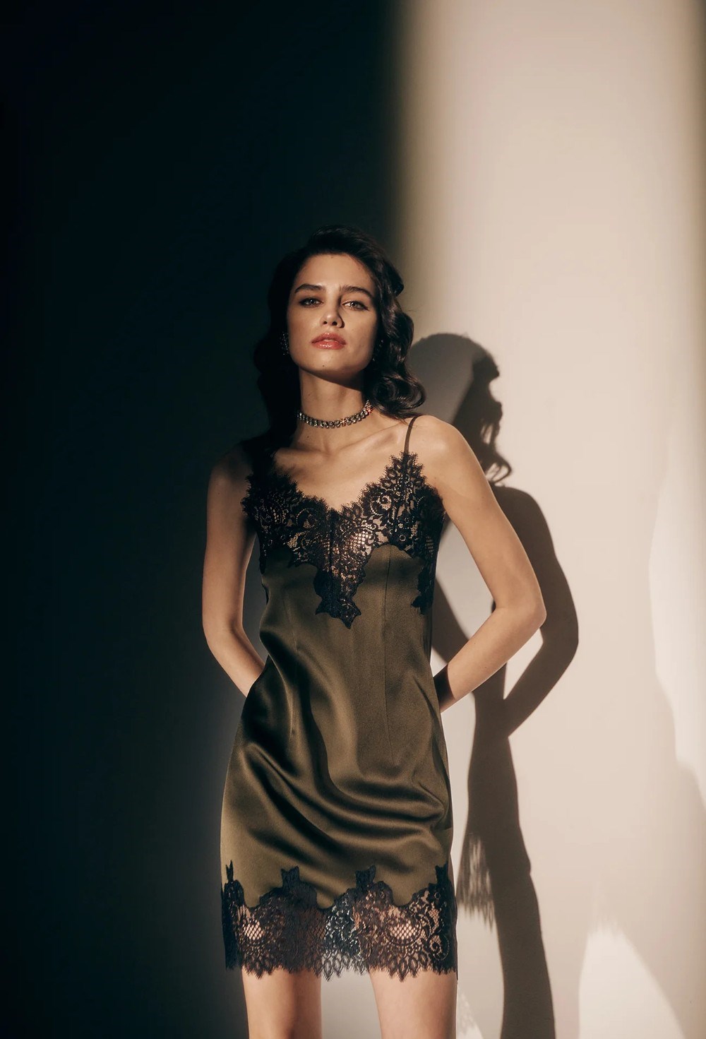 Платье-Комбинация Мини Из Крепа - фото 110702