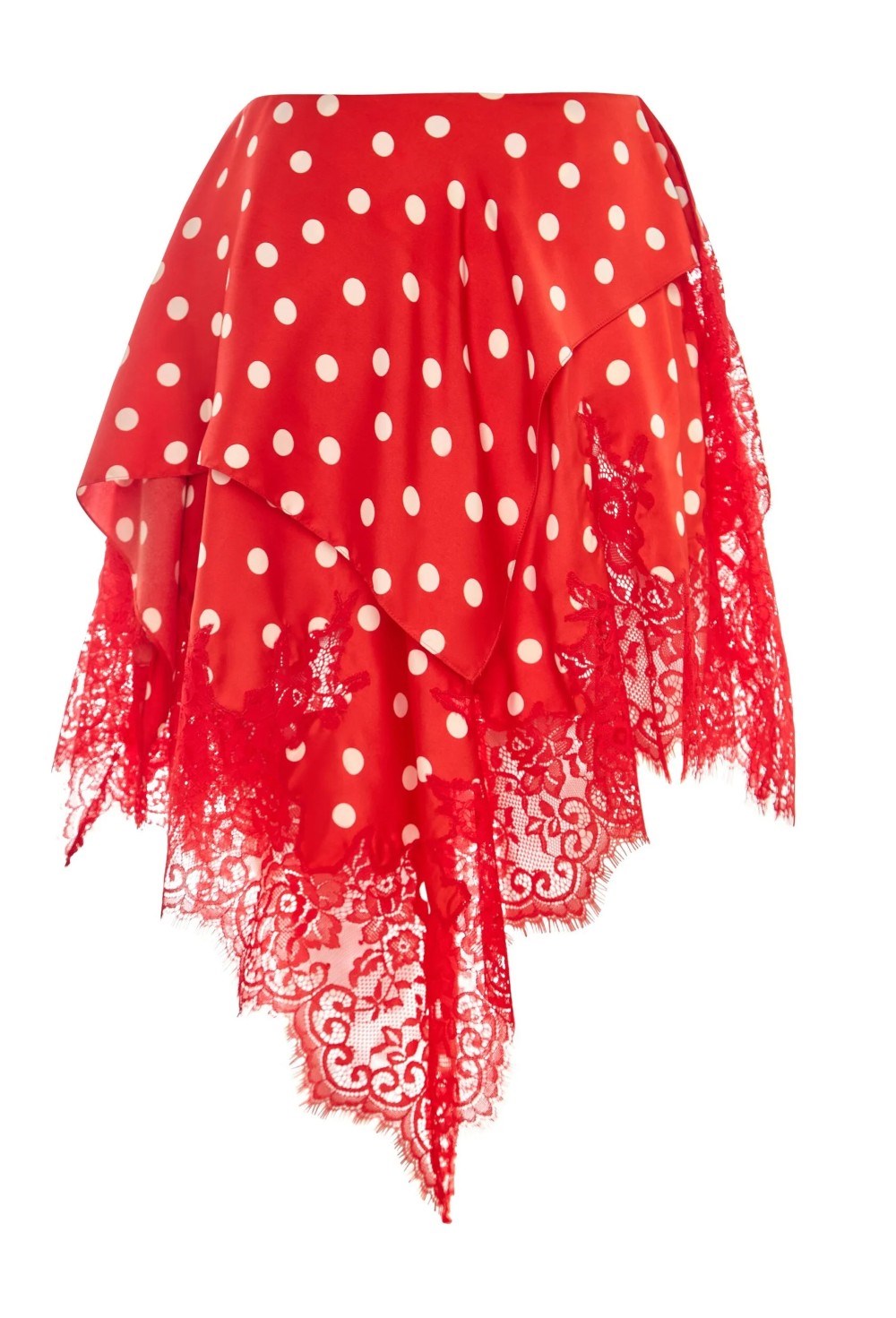 Юбка-Мини Асимметричная С Кружевом - фото 110843