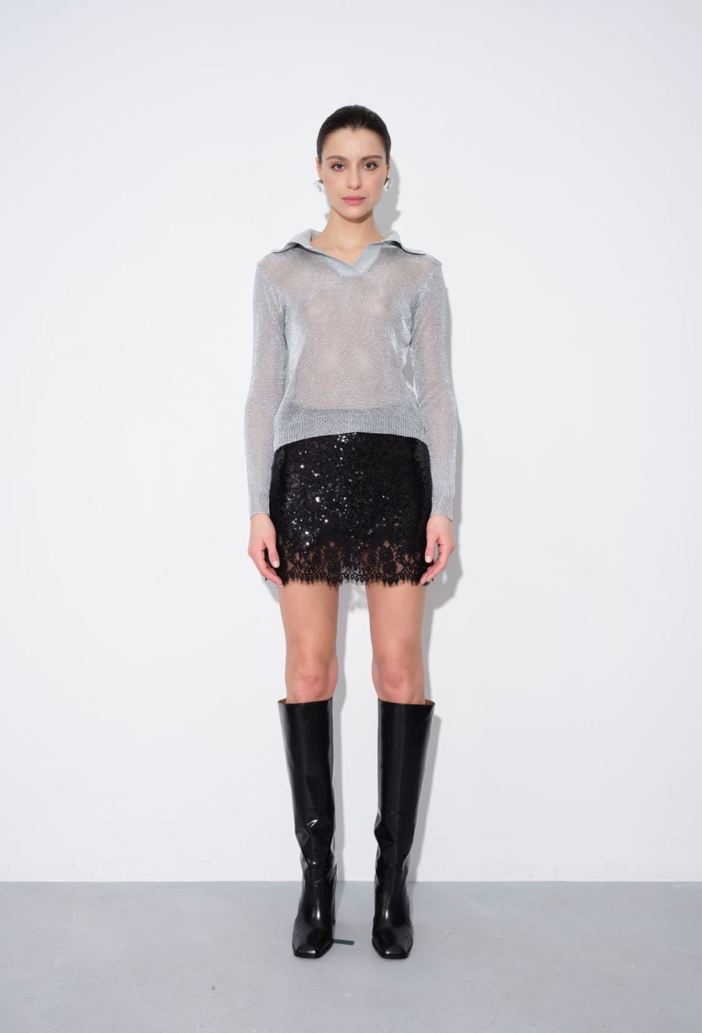 Юбка-Мини Из Пайеток - фото 110862