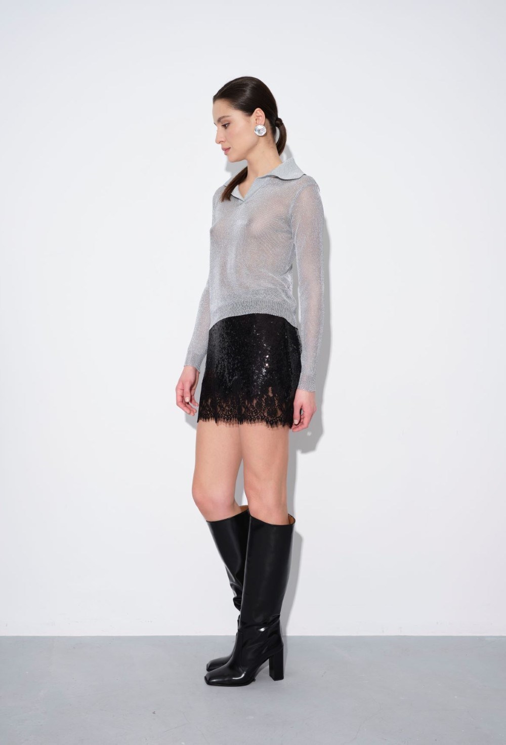 Юбка-Мини Из Пайеток - фото 110864