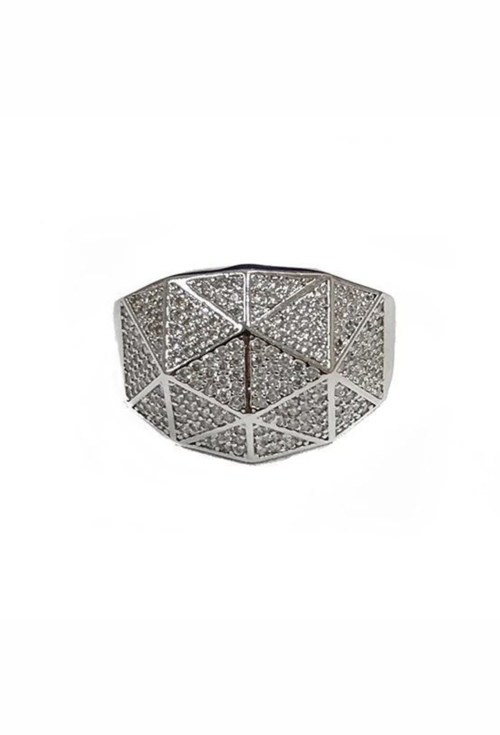 Кольцо Geometry Crystal White - фото 112982