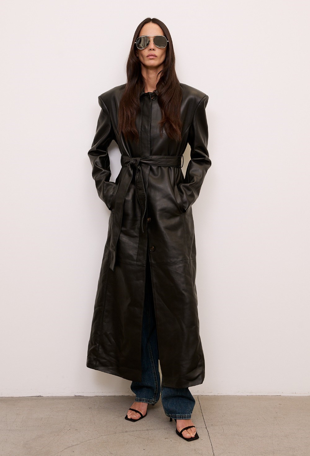 Кожаное пальто - фото 113493