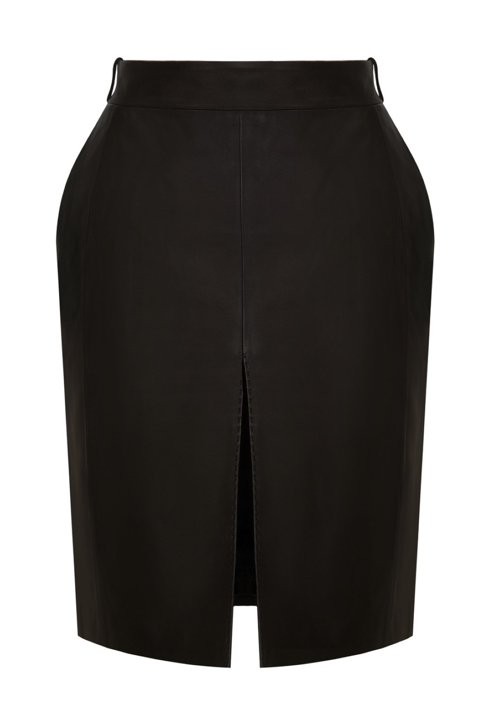 Кожаная юбка миди - фото 113523