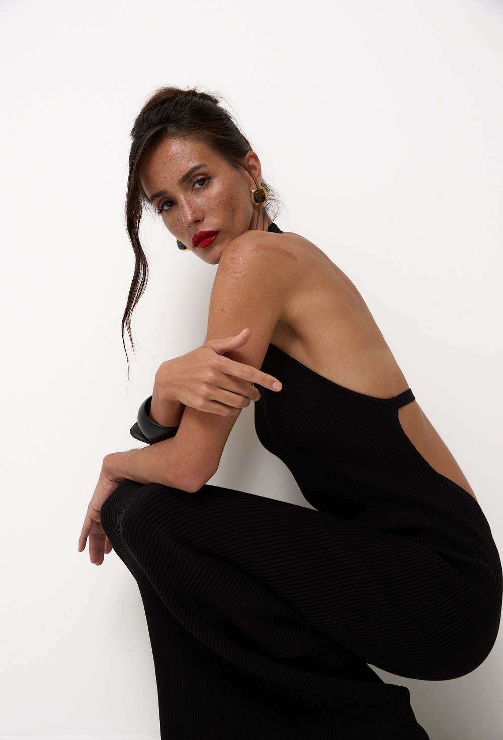 Платье вязаное длинное - фото 113582