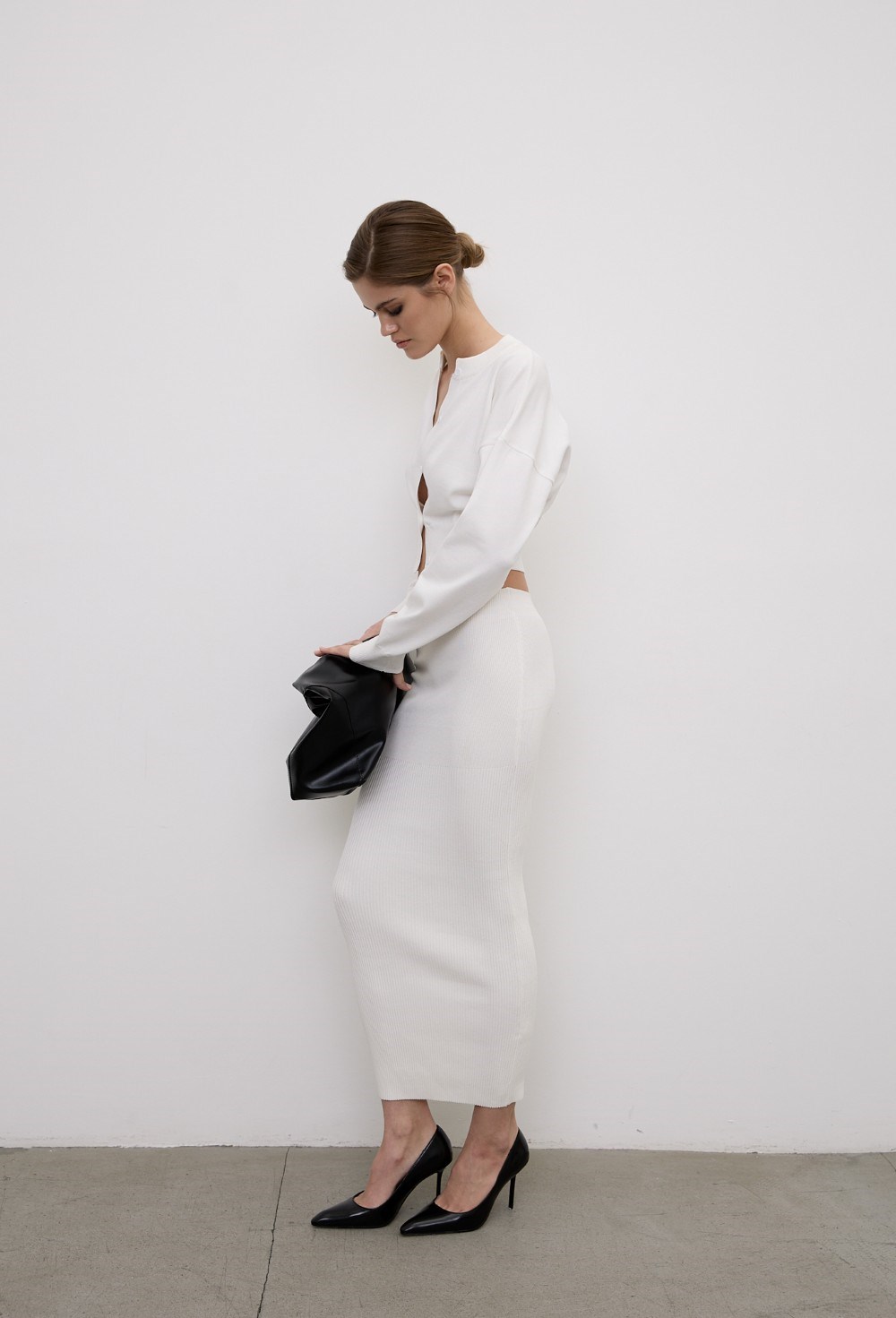 Длинная трикотажная юбка - фото 113722