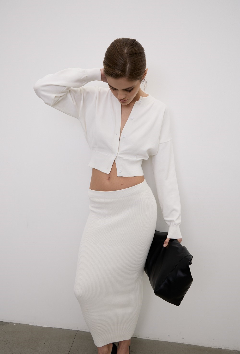 Длинная трикотажная юбка - фото 113723