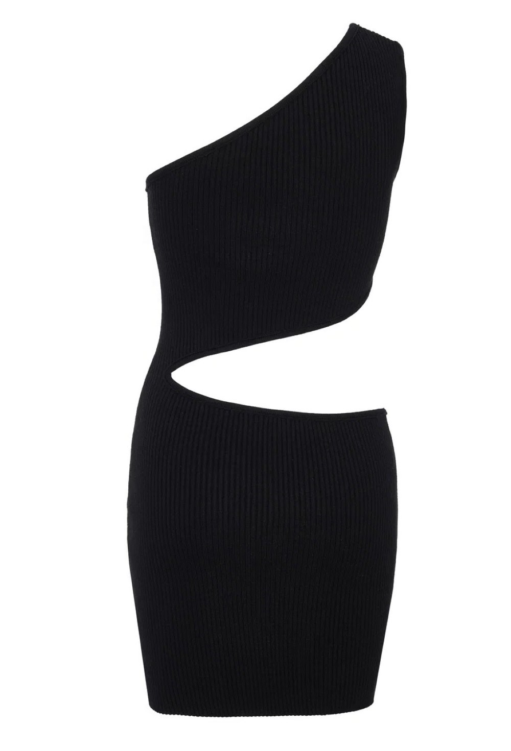 Трикотажное платье с разрезом на талии - фото 113848