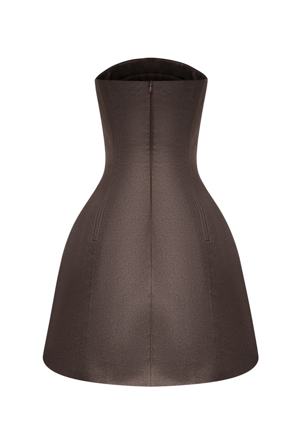 Коричневое корсажное платье-мини - фото 115330