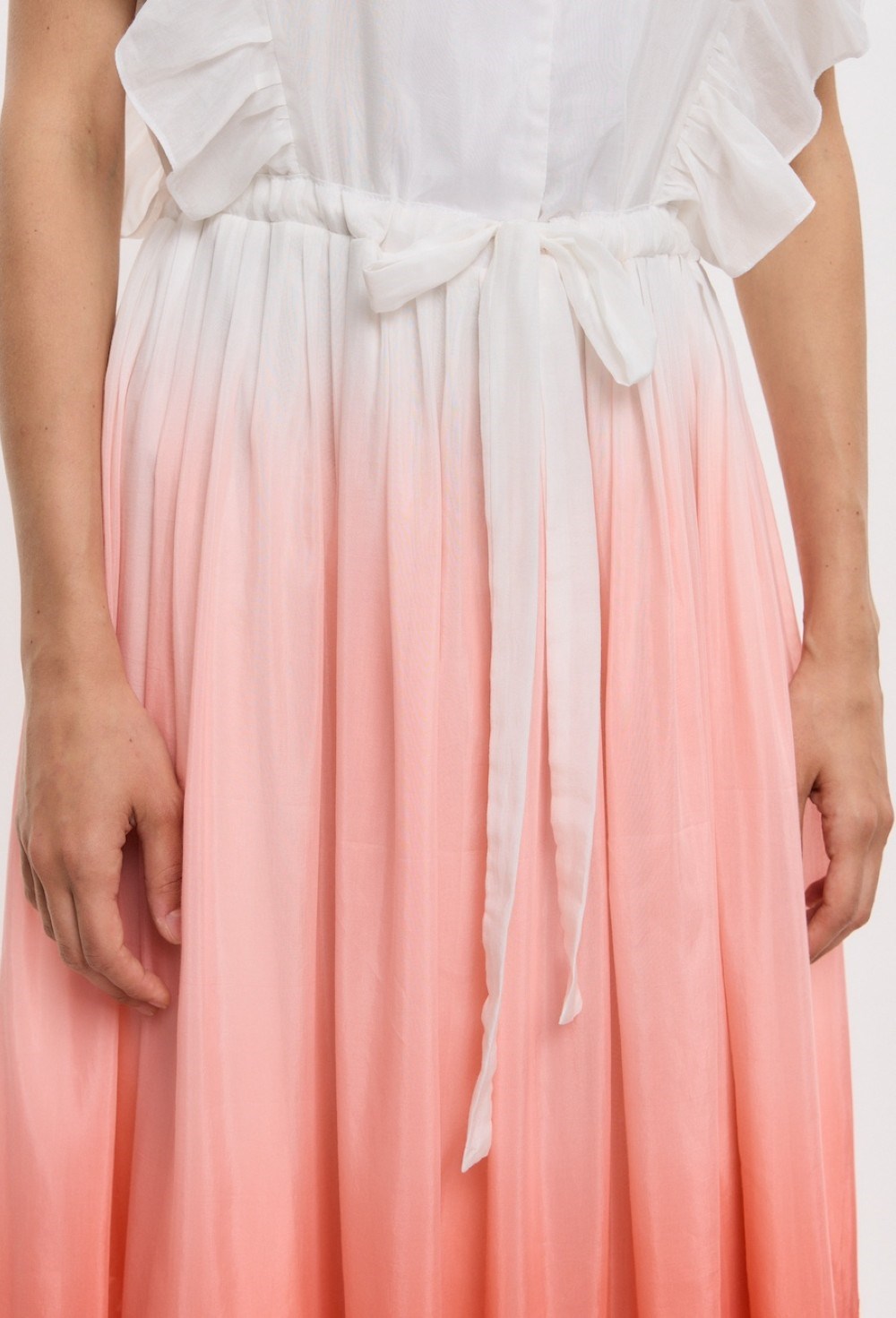 Платье в пол с из градиентного шелка с шитьем - фото 115385