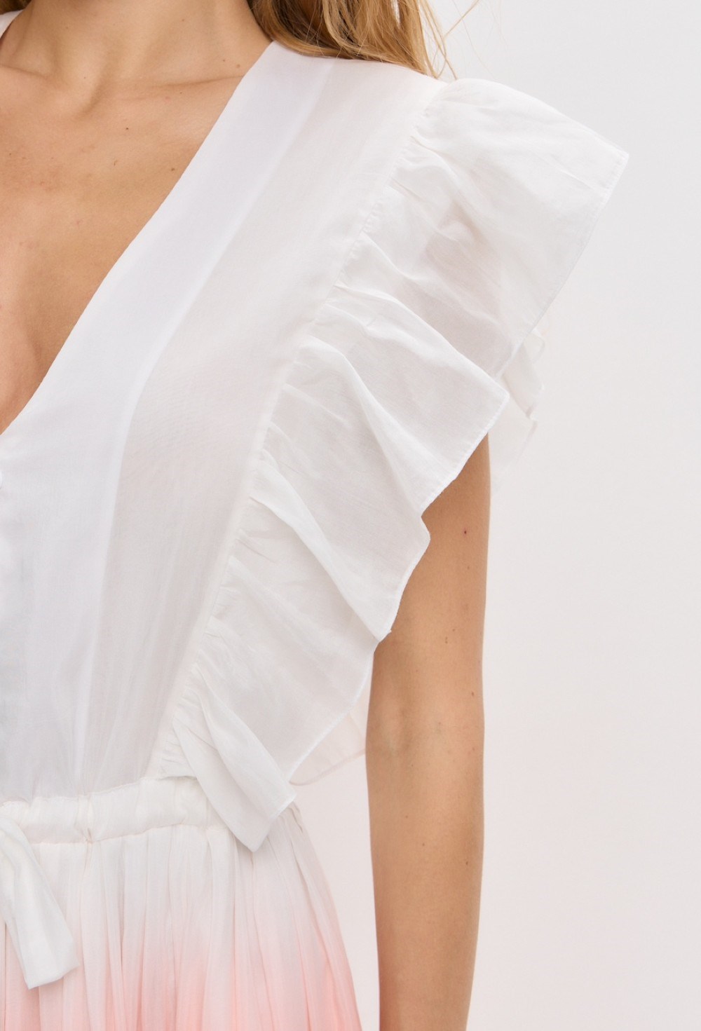 Платье в пол с из градиентного шелка с шитьем - фото 115386