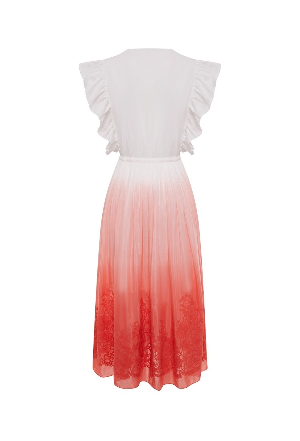 Платье в пол с из градиентного шелка с шитьем - фото 115387