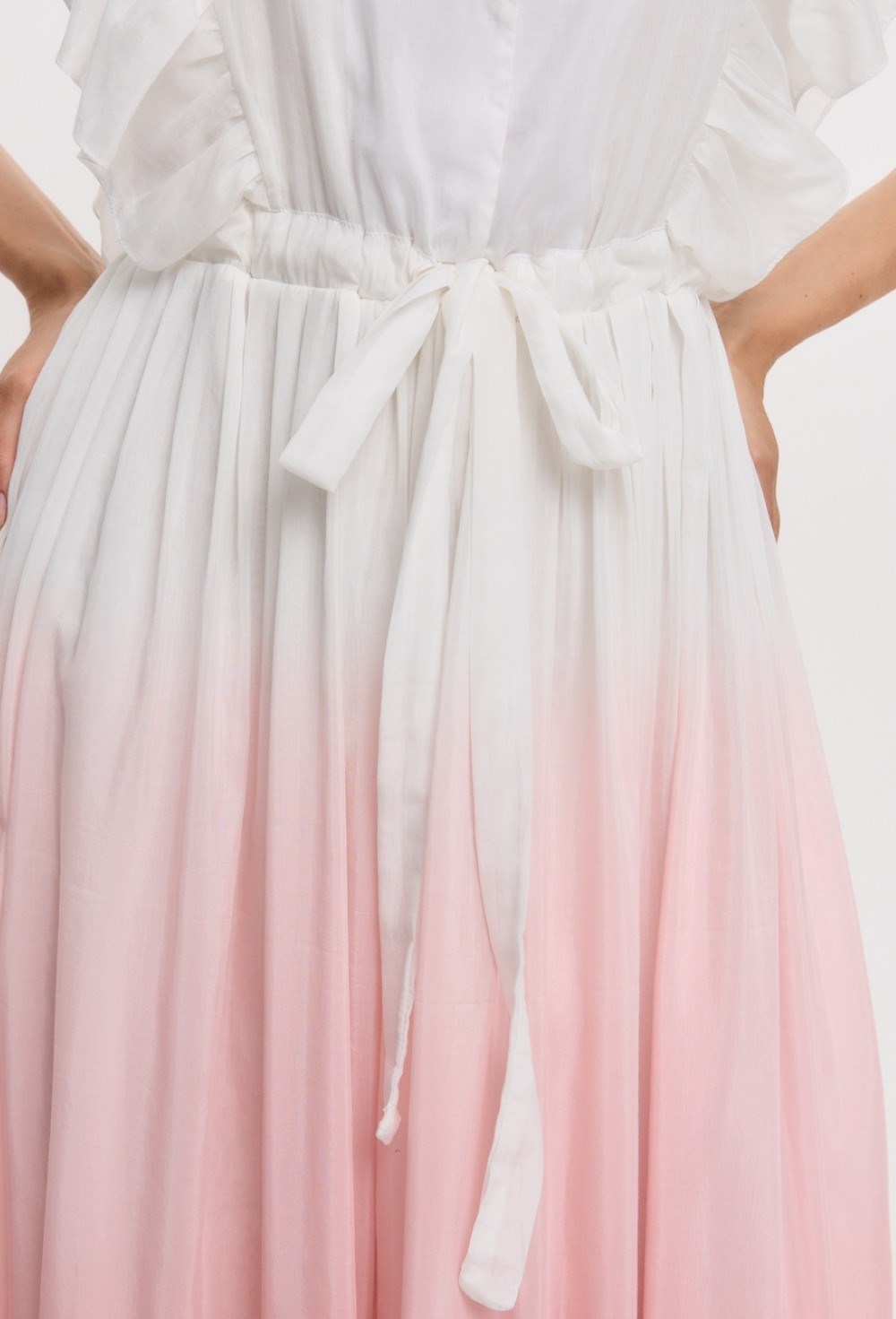 Платье в пол с из градиентного шелка с шитьем - фото 115397