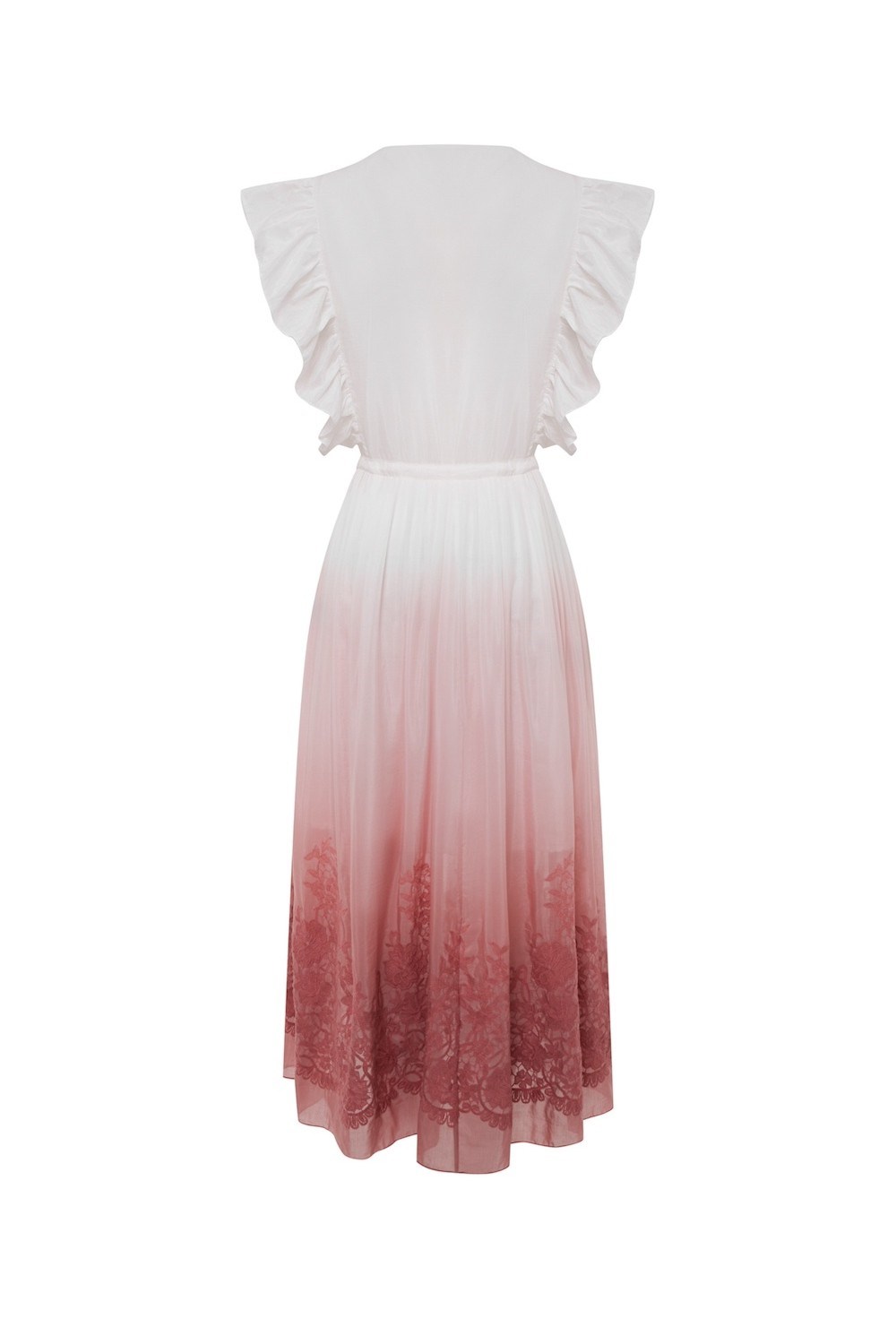 Платье в пол с из градиентного шелка с шитьем - фото 115398