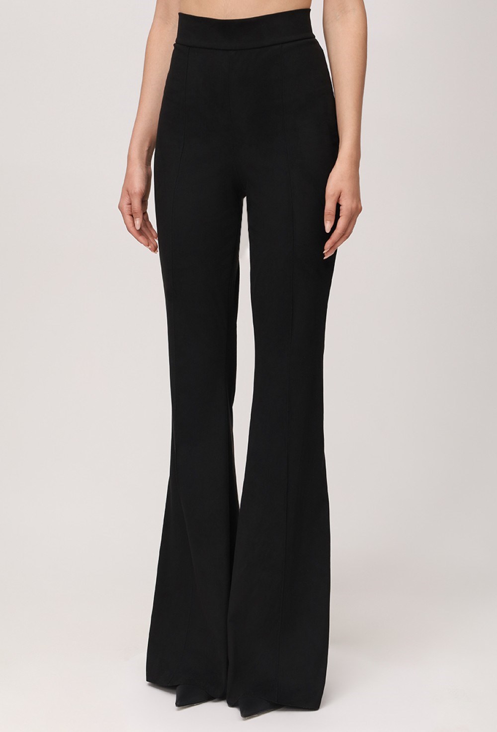 Брюки-клеш однотонные - фото 115635