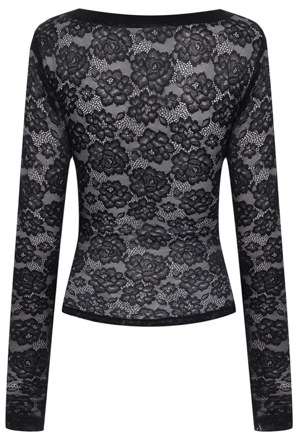 Лонгслив Нуар кружевной - фото 115640