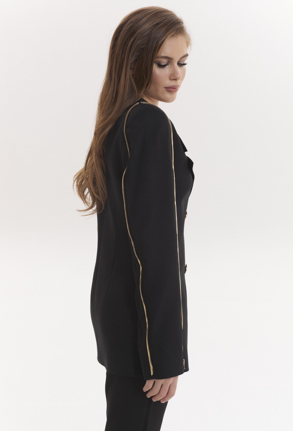 Жакет черный с воланами - фото 116298