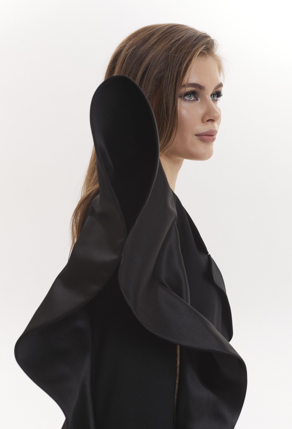 Жакет черный с воланами - фото 116301