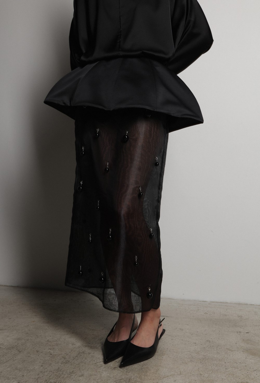 Юбка миди с - жемчугом - фото 117197