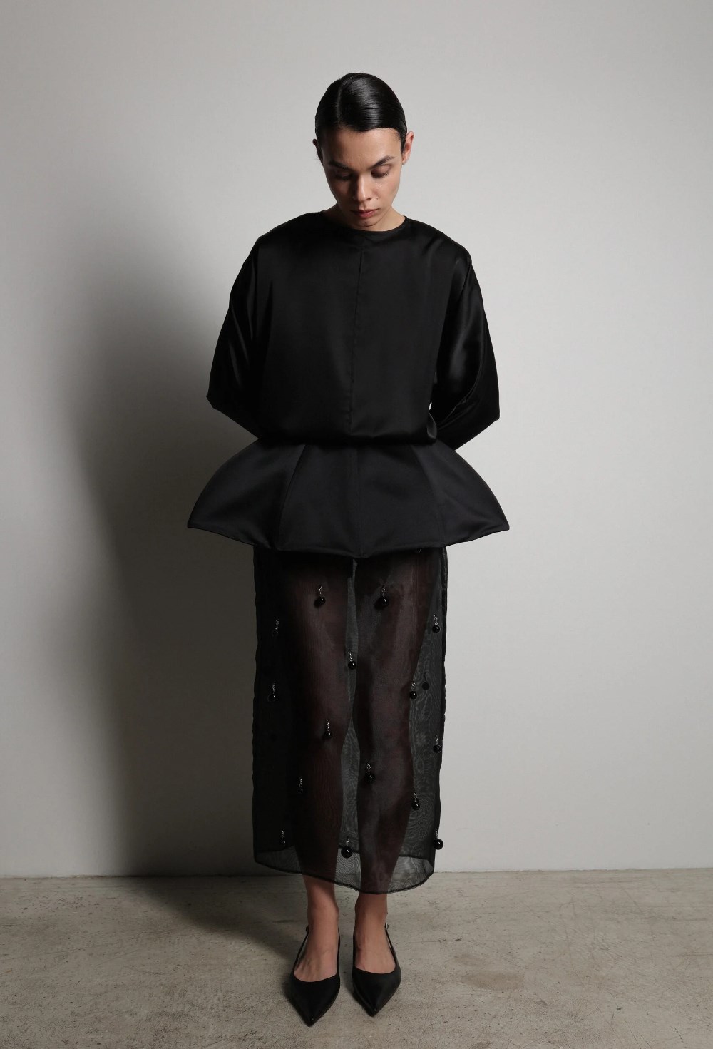 Юбка миди с - жемчугом - фото 117199