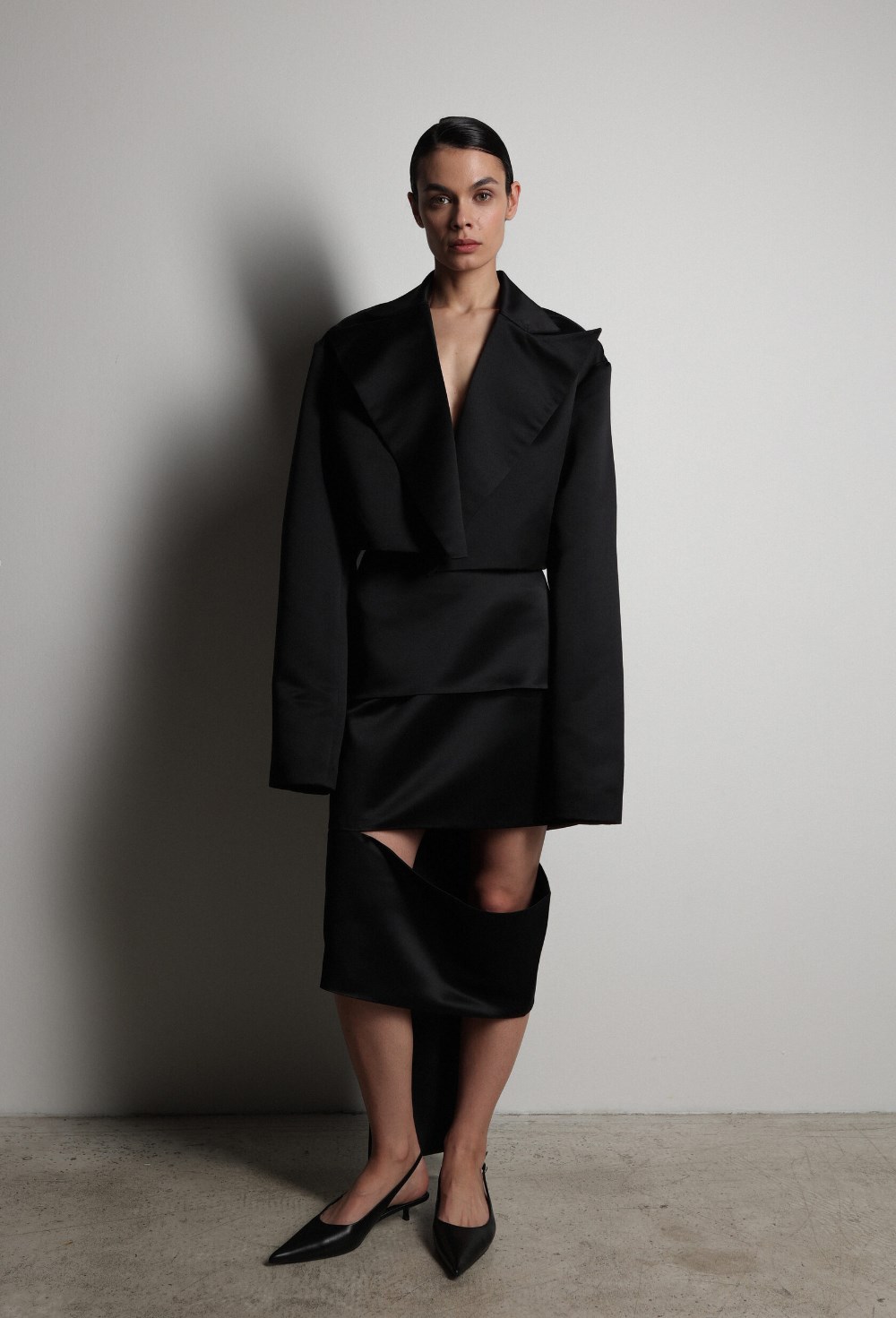 Юбка миди с разрезом - фото 117219