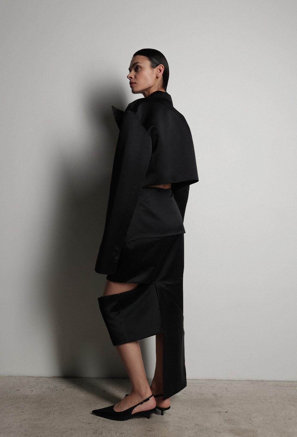 Юбка миди с разрезом - фото 117221