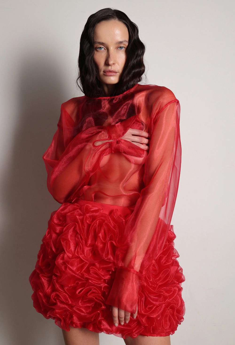 Юбка шорты-из органзы - фото 117277