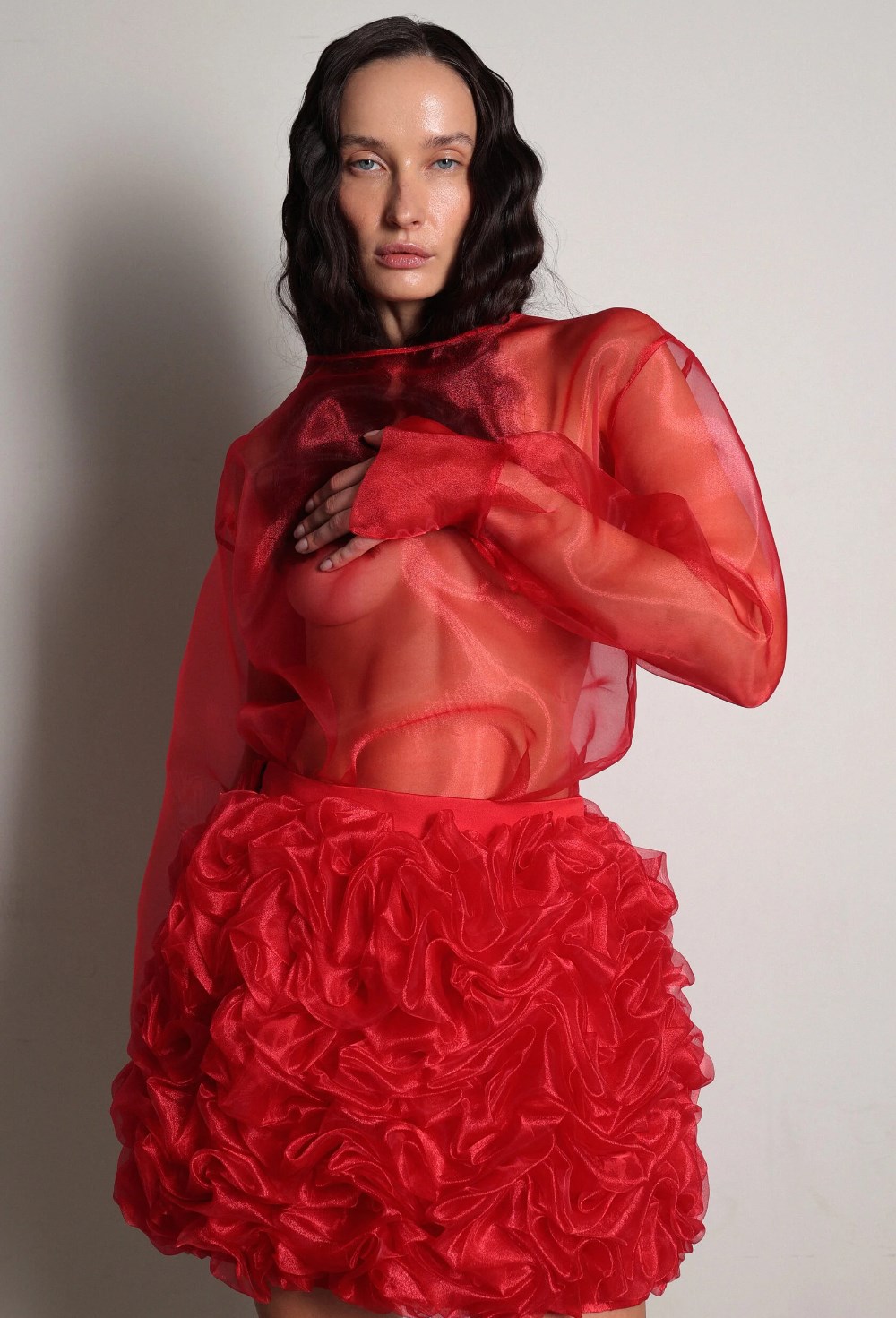 Юбка шорты-из органзы - фото 117278