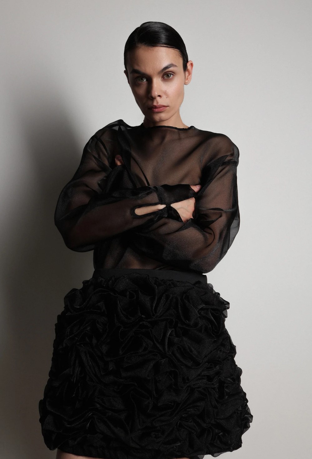 Юбка шорты из органзы - фото 117287