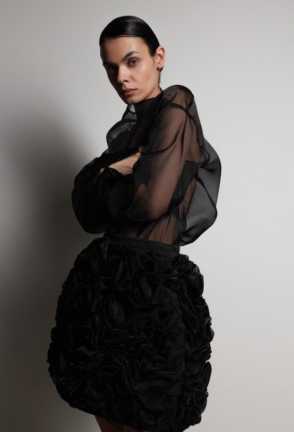 Юбка шорты из органзы - фото 117288