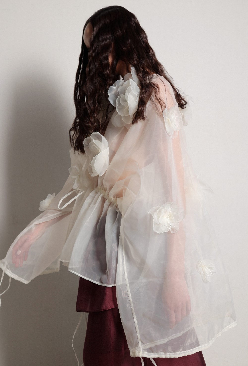 Блуза с цветами органза - фото 117335