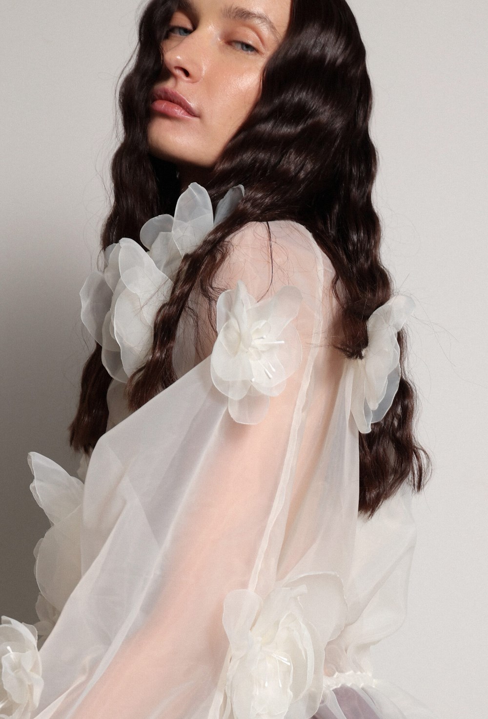 Блуза с цветами органза - фото 117336