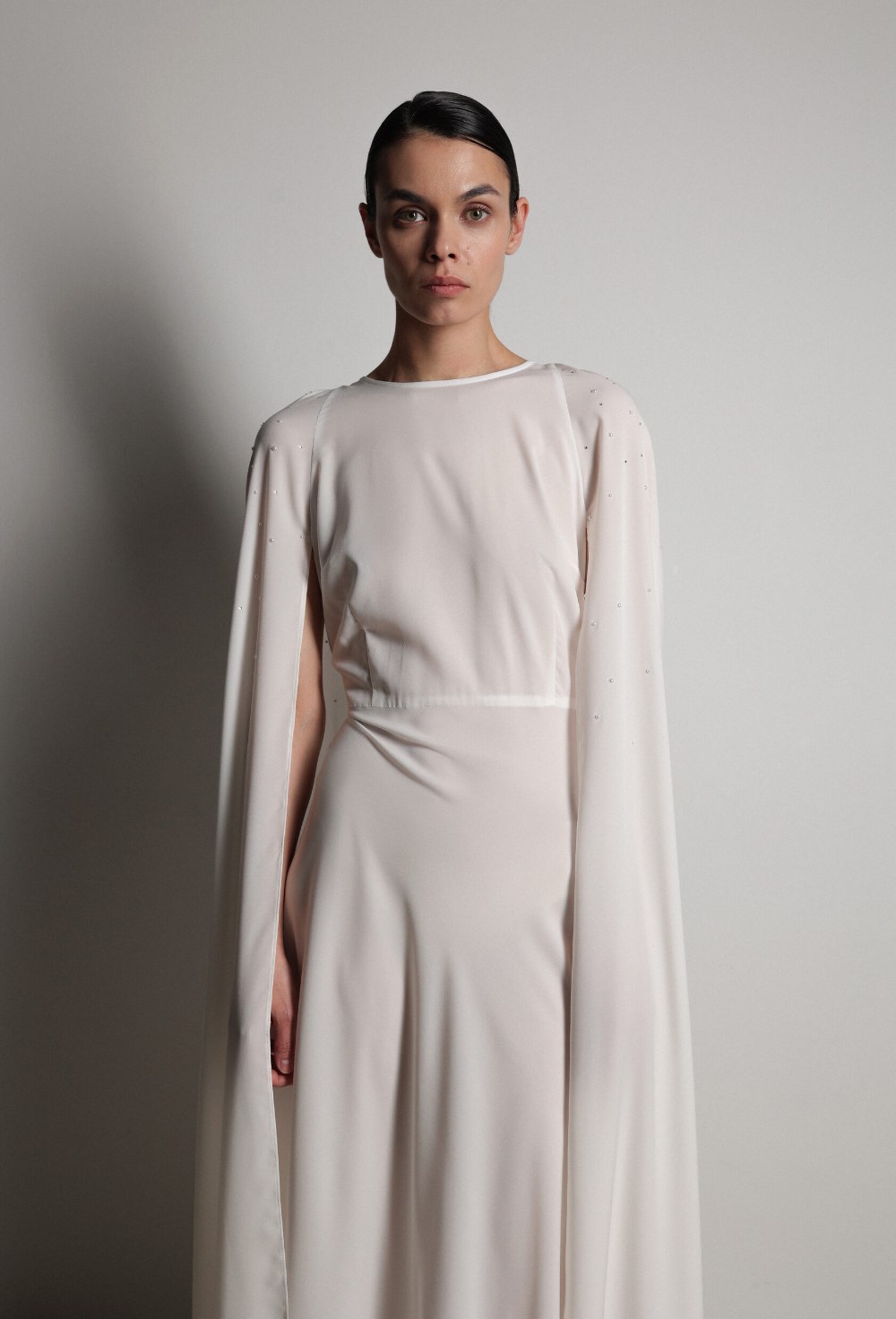 Платье макси с накидкой - фото 117364