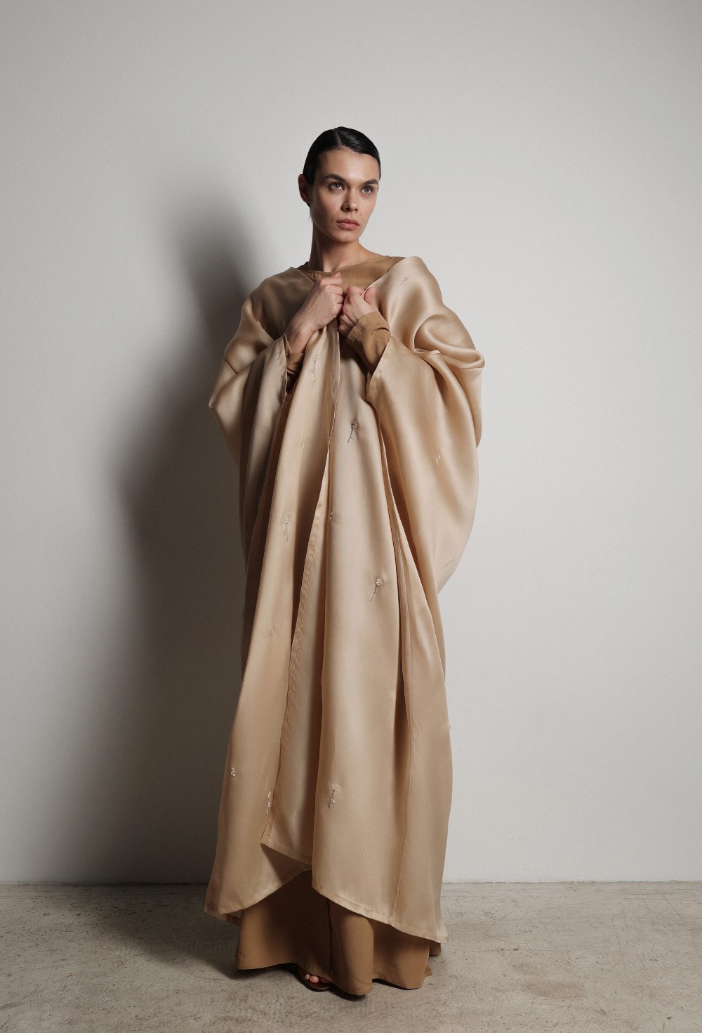 Платье Абайа со стразами органза - фото 117369