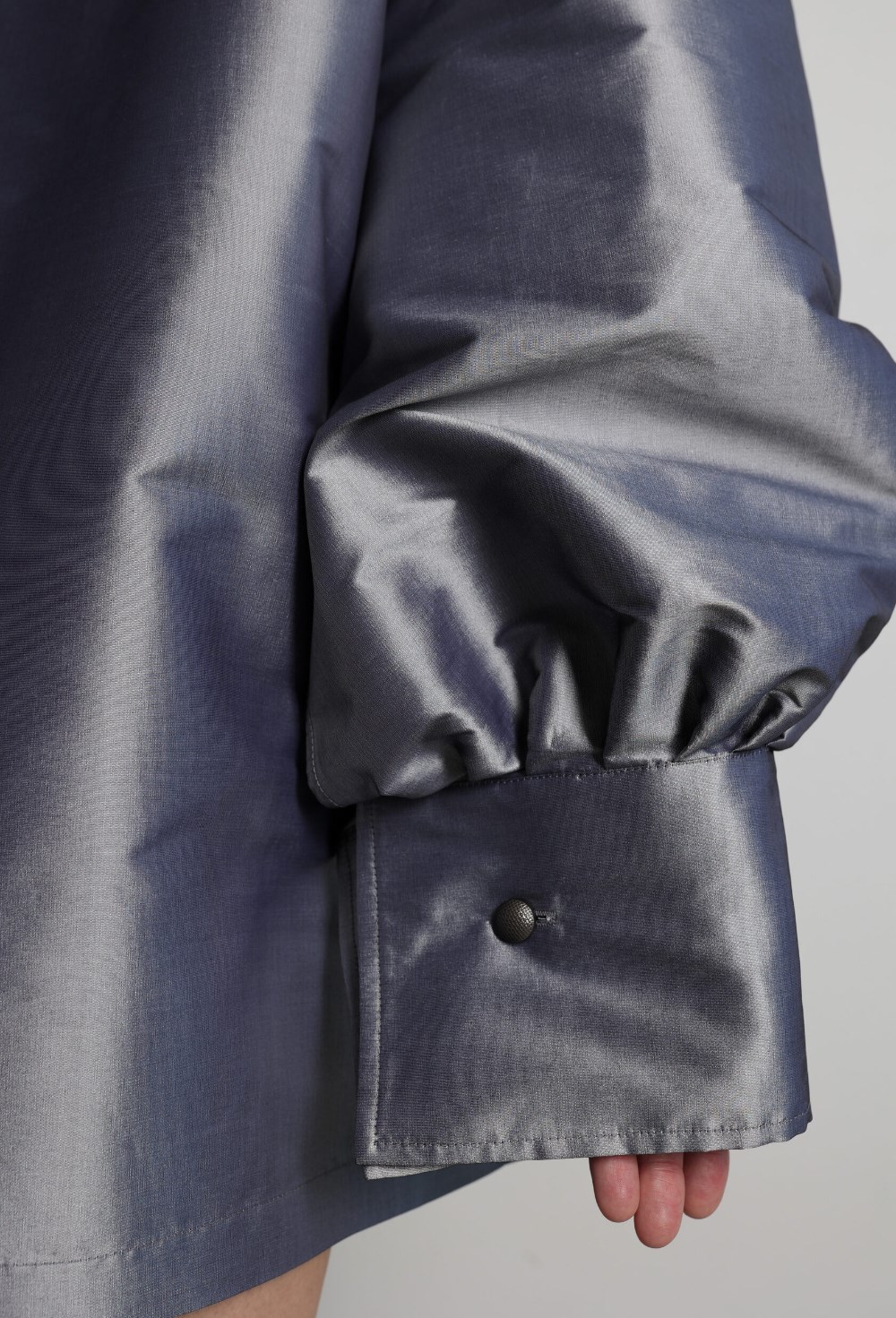 Платье серое мини с пуговицами - фото 117410