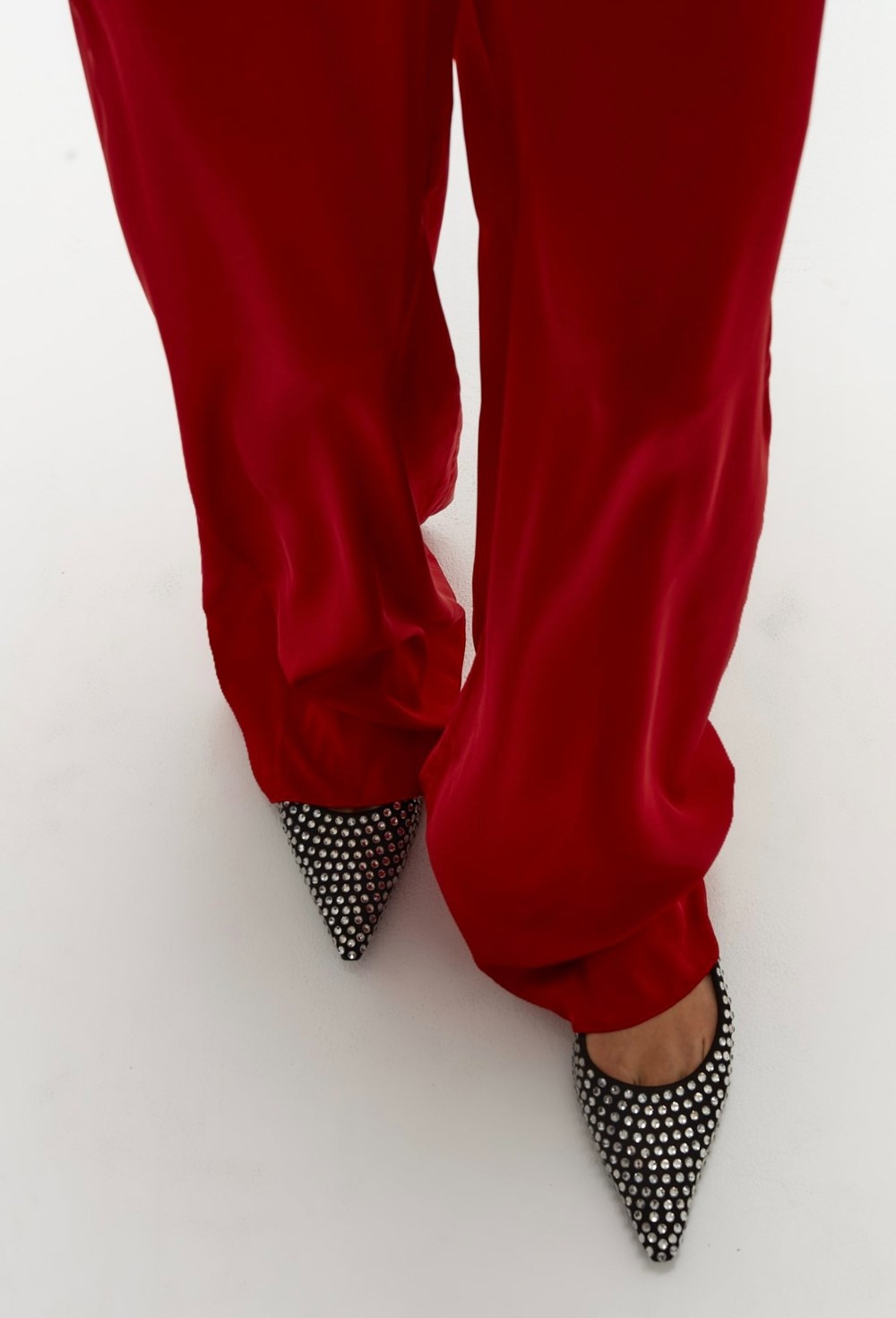 Брюки Love из альтернативного шелка на резинке - фото 117759