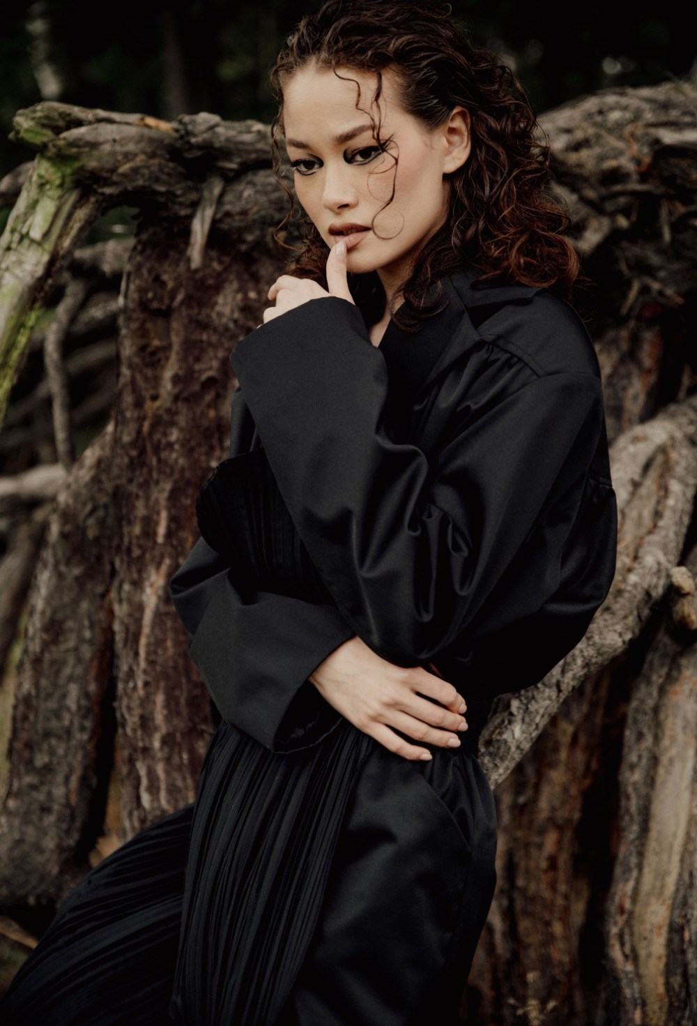 Тренч Ра с Баской Фрея черный - фото 117885