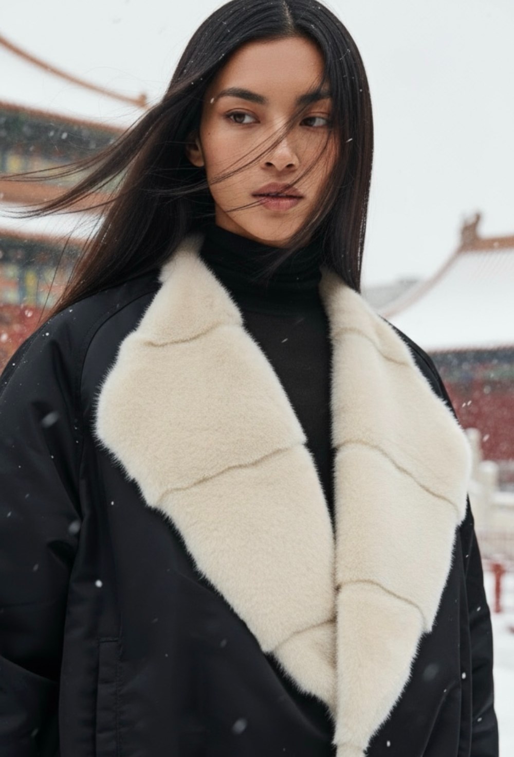 Пуховик с мехом норки - фото 118219