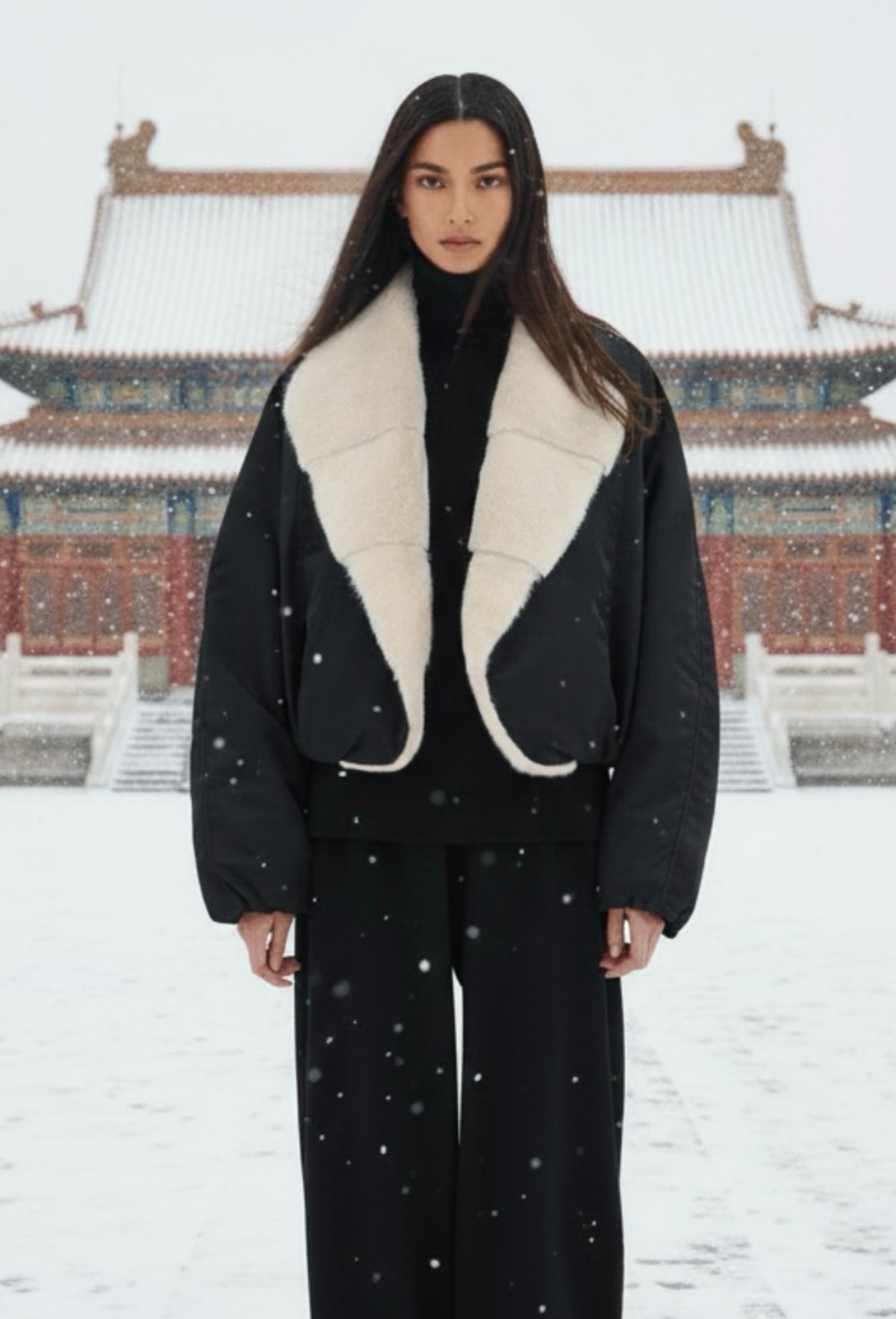 Пуховик с мехом норки - фото 118220