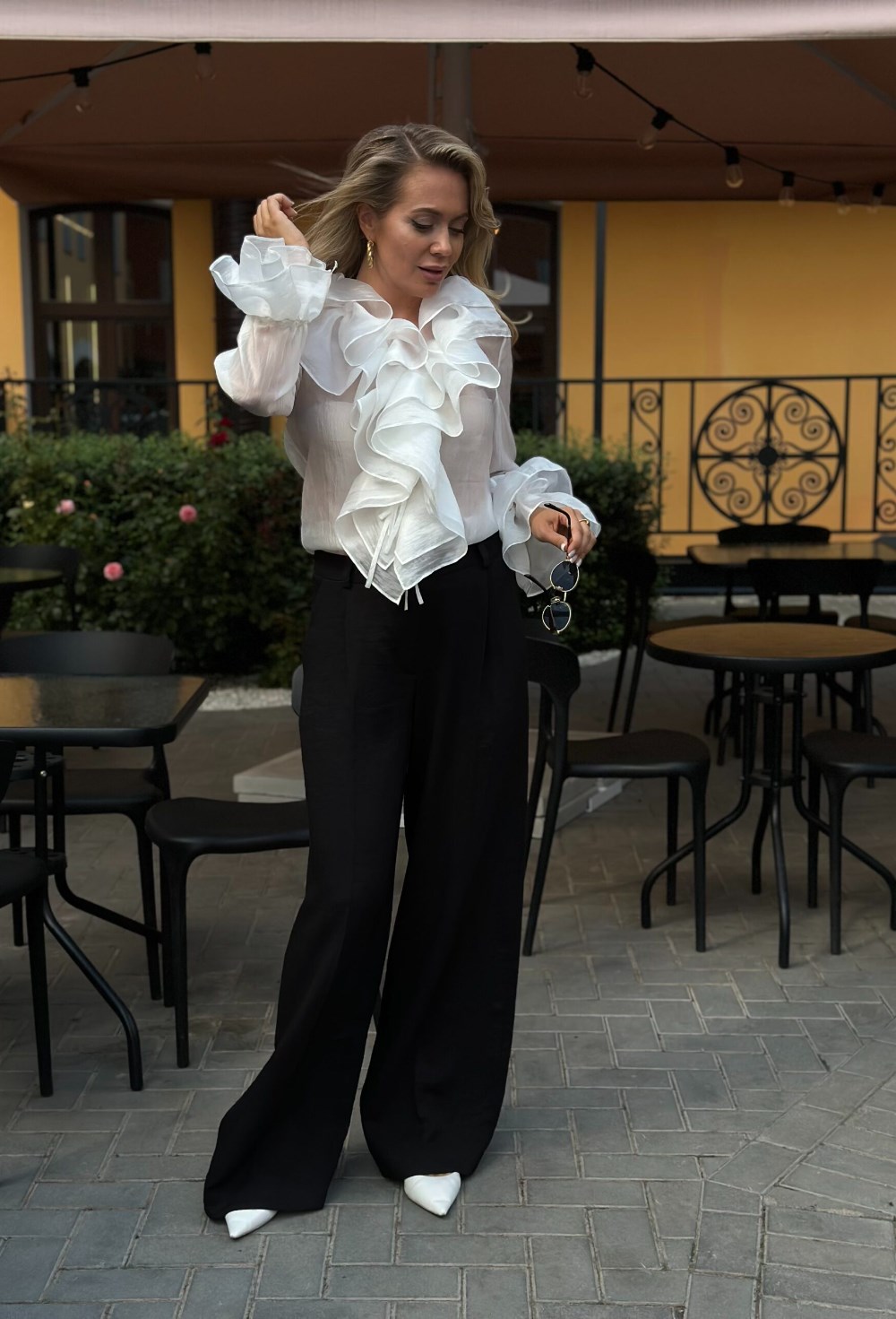 Блуза с воланами ivory - фото 118462