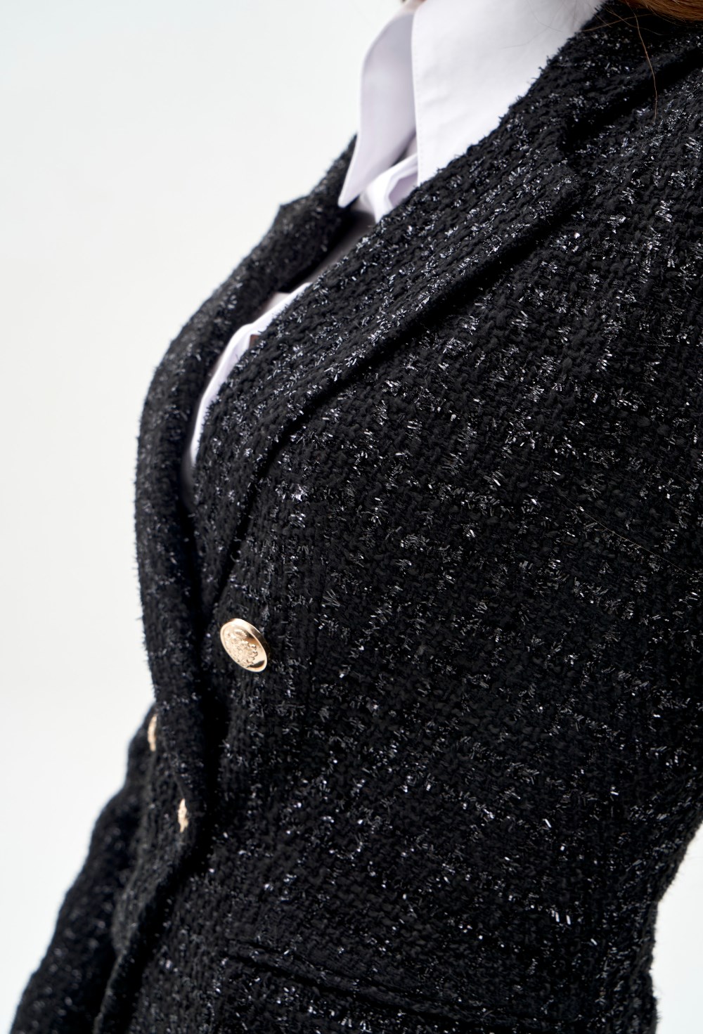 Жакет из твида с люрексом Black - фото 118538