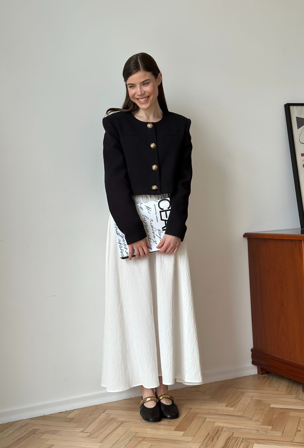 Жакет из твида укороченый - фото 118549