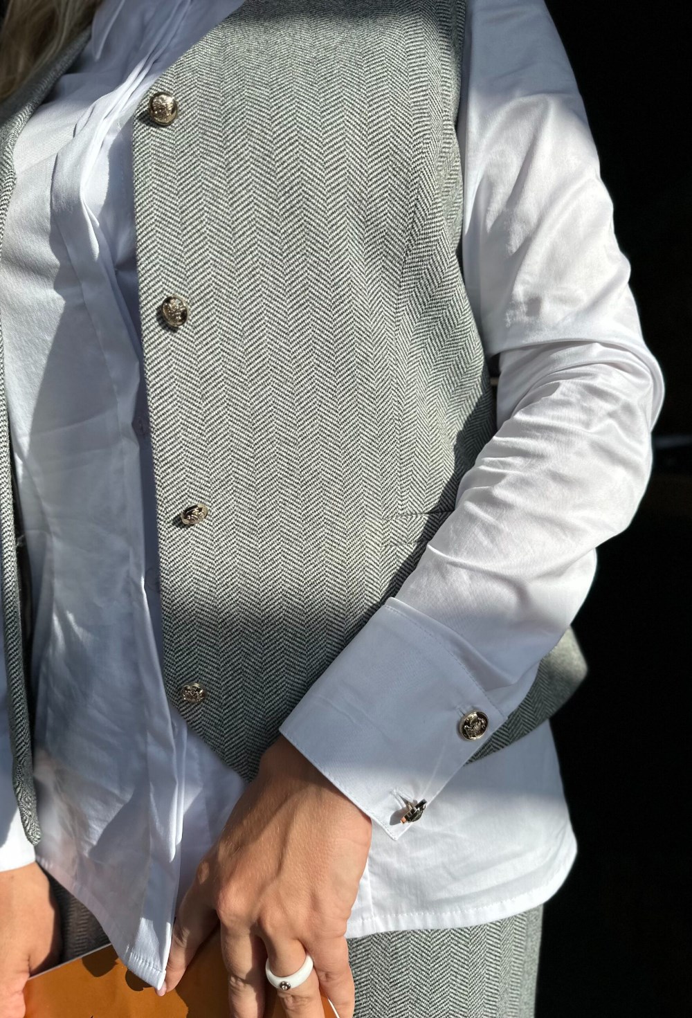 Жилетка из мягкого твида Grey - фото 118576